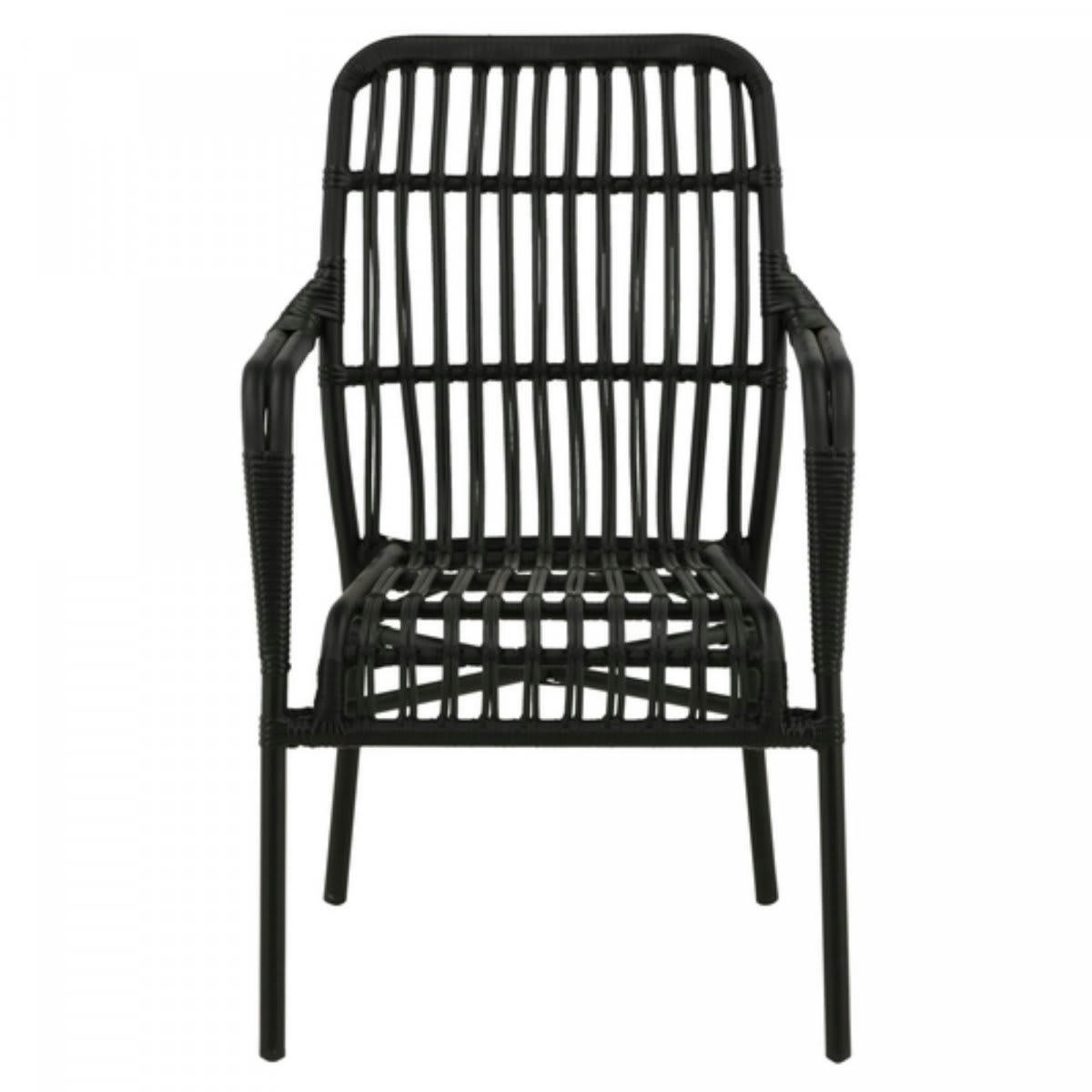 CABIMAS - Fauteuil extérieur vintage en rotin noir