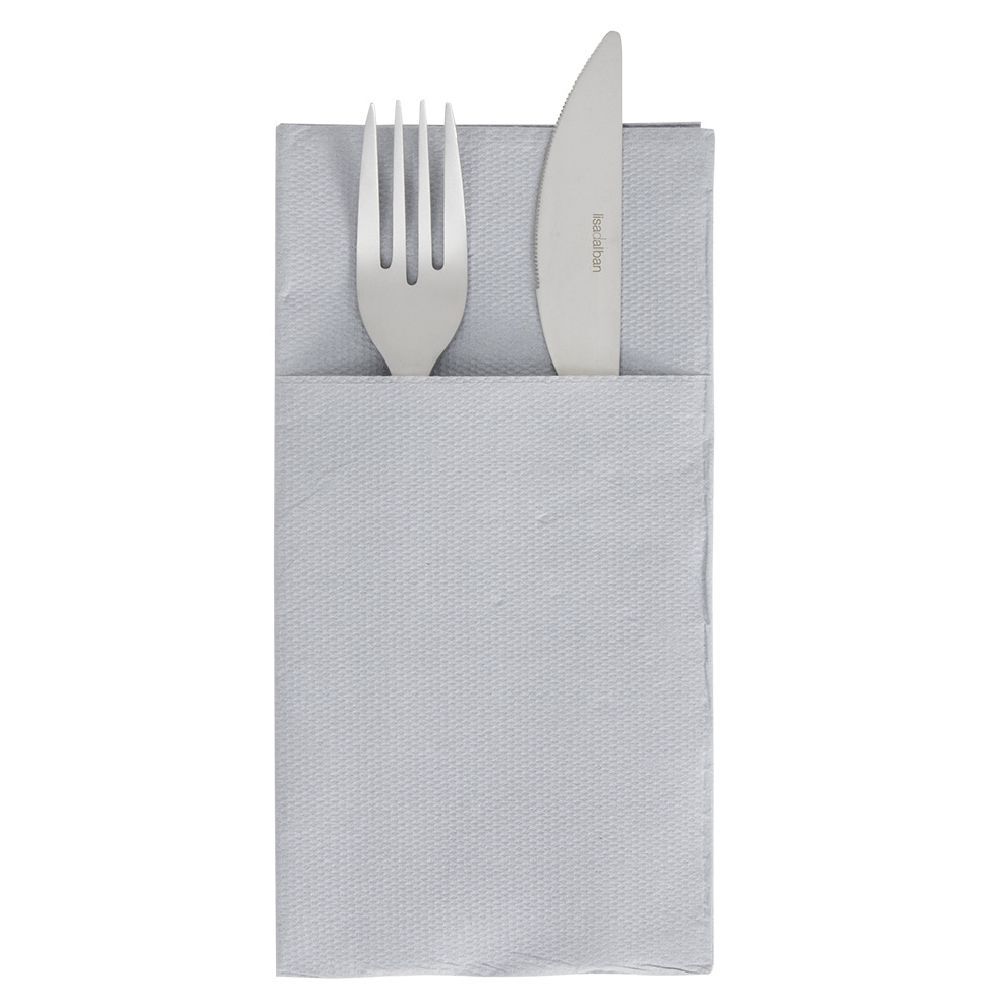 Serviette range couverts 40cm gris x20