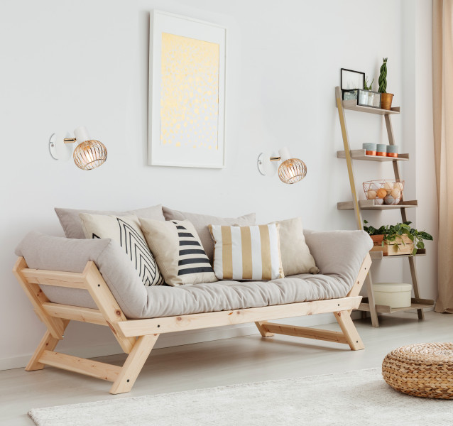 Lampa kinkiet OSLO 1x40w e14 biały/złoty