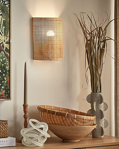 Lampe murale DEMITRIE Rotin Naturel