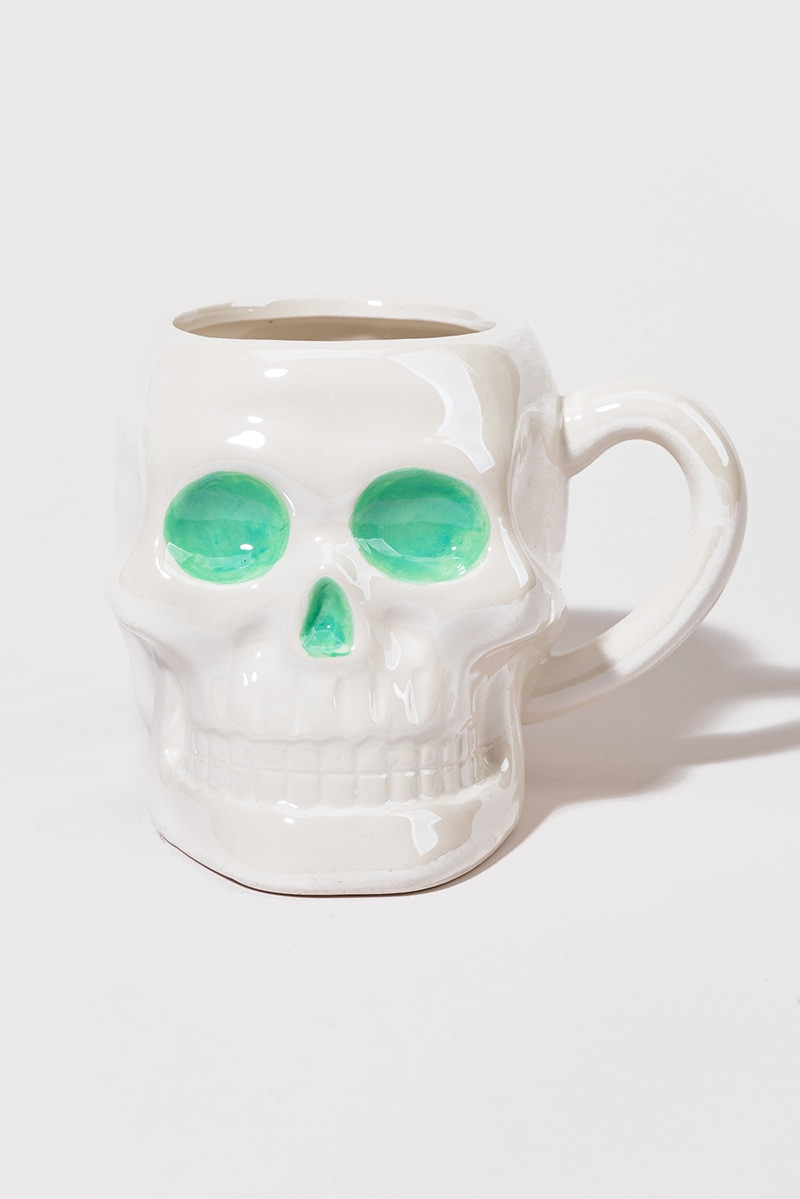 Jackie Turquois Detail Skull Ceramic Mug