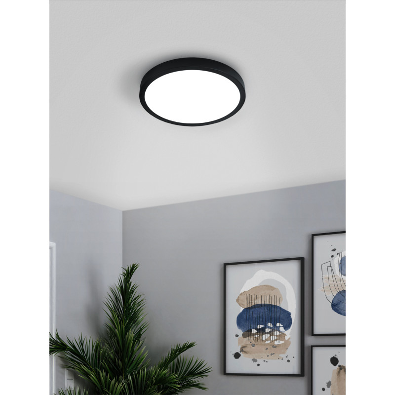 Plafonnier LED Fueva 5 noir Ø 28,5 cm 4000 K 20,5 W EGLO