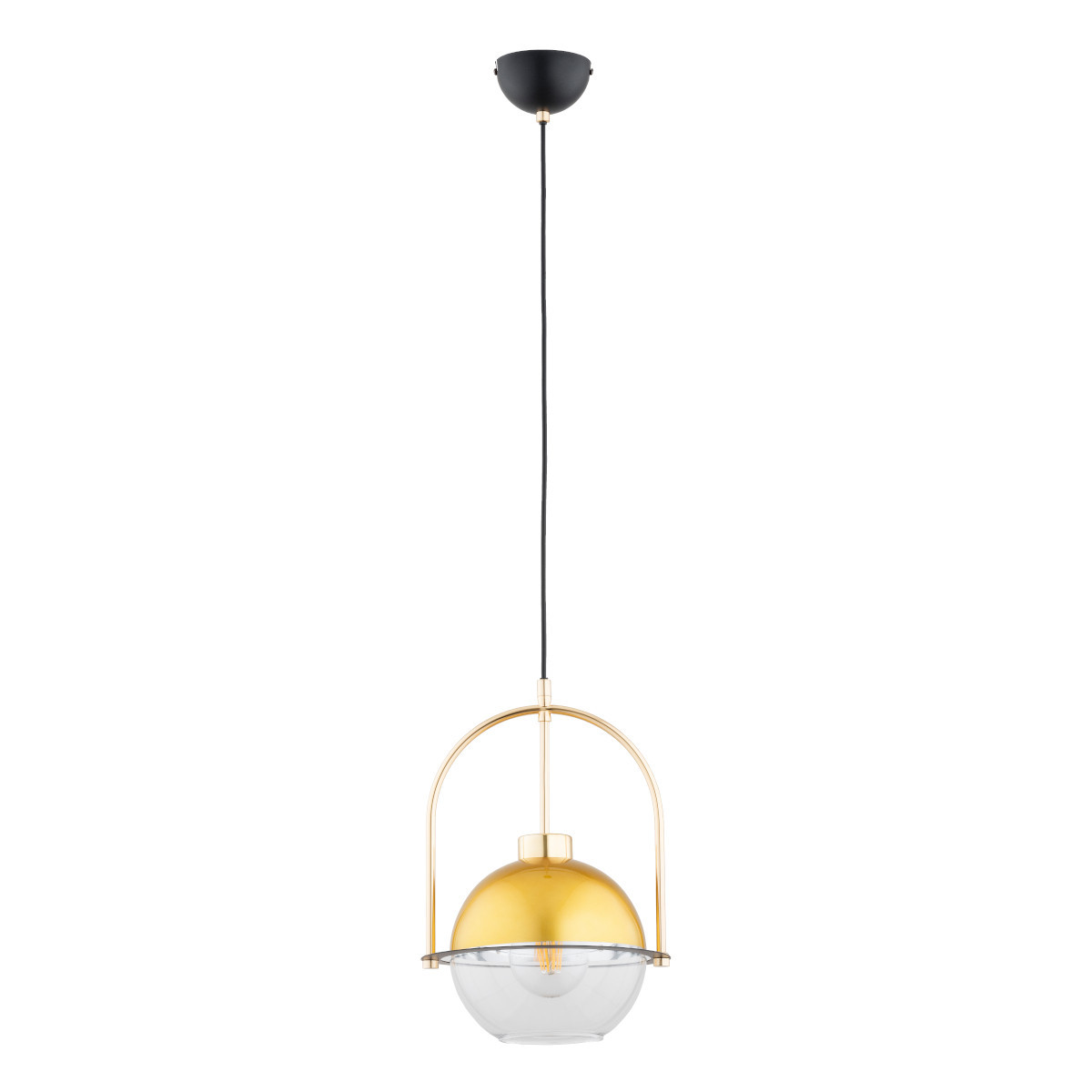 Lampa wisząca złoto-czarna-przezroczysta ERIDUM 1xE27x15W Alfa