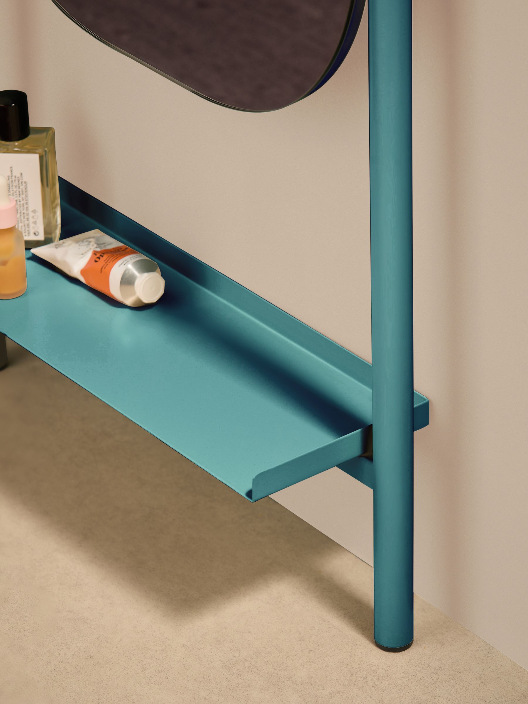 Sylas Full Length Leaner Mirror with Shelf in Teal