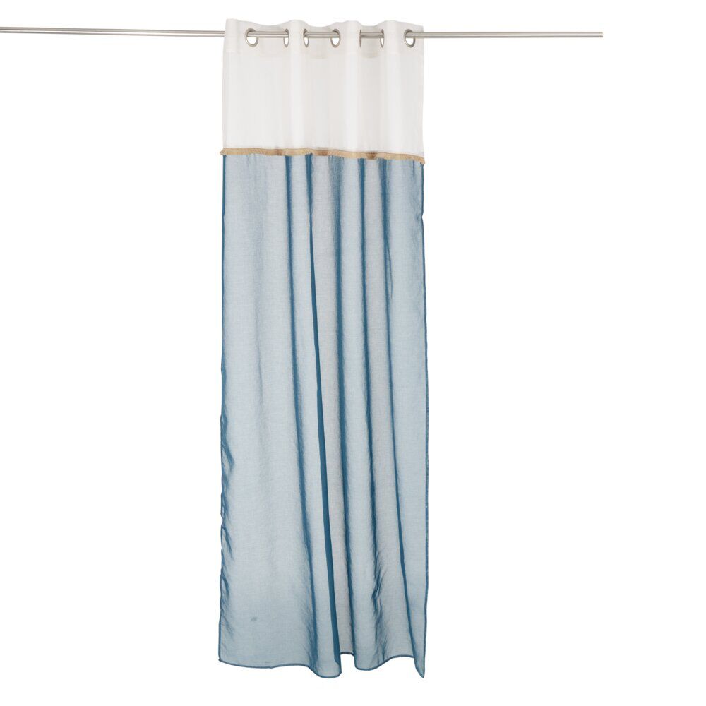 Voilage polyester 140x240cm bicolore beige et bleu