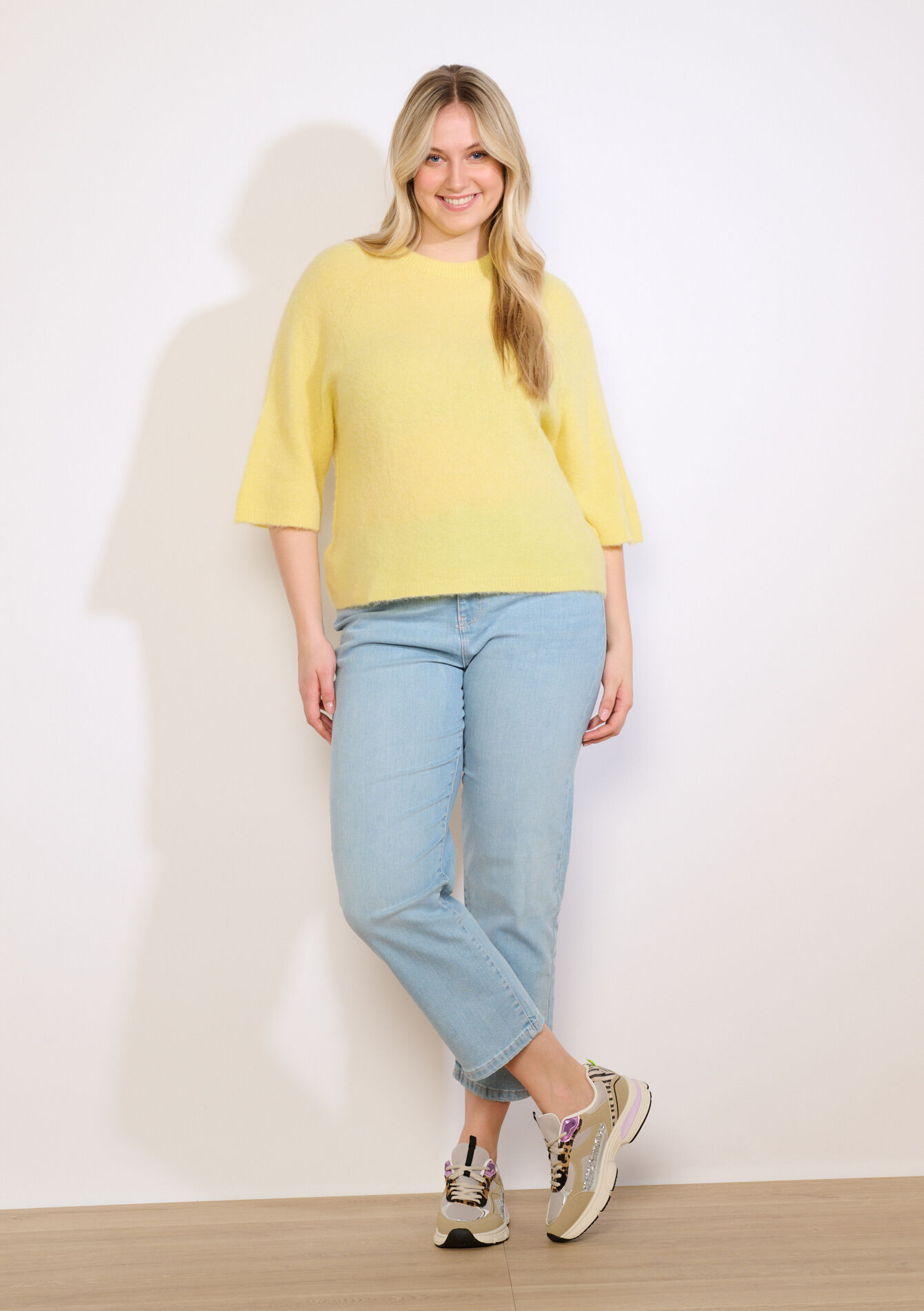 Zachte trui met 3/4-mouw