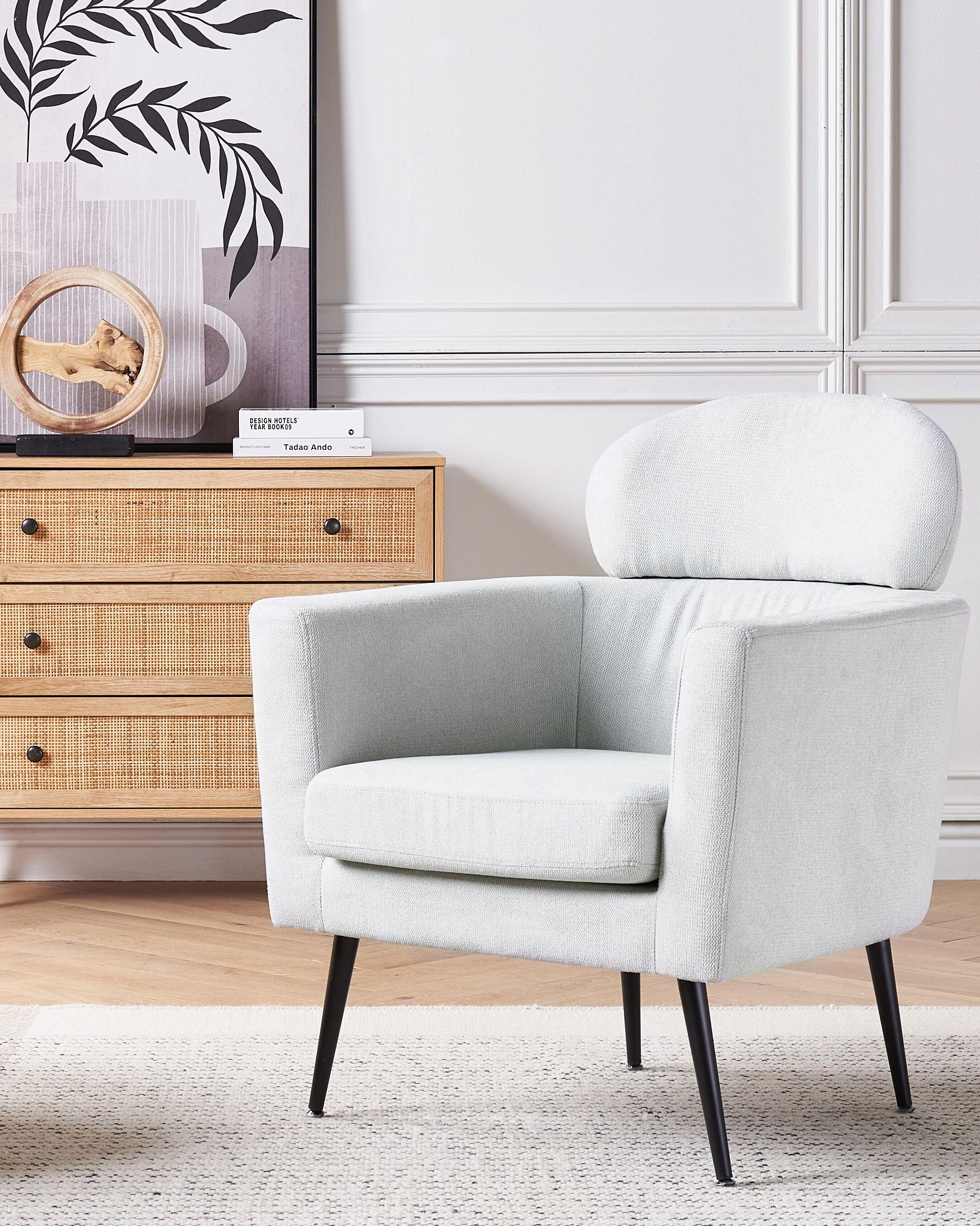 Armchair SOBY Fabric Light Grey