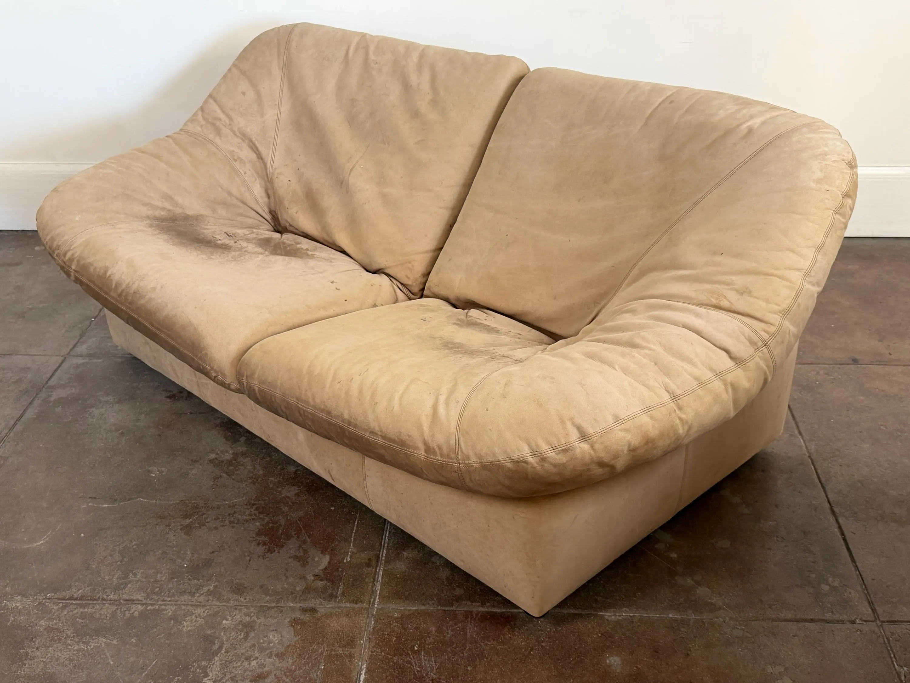 Vintage 1970’s Leolux Leather Loveseat Sofa