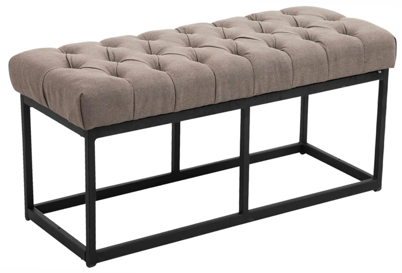 AMUN - Banquette avec pieds en métal assise en tissu Taupe