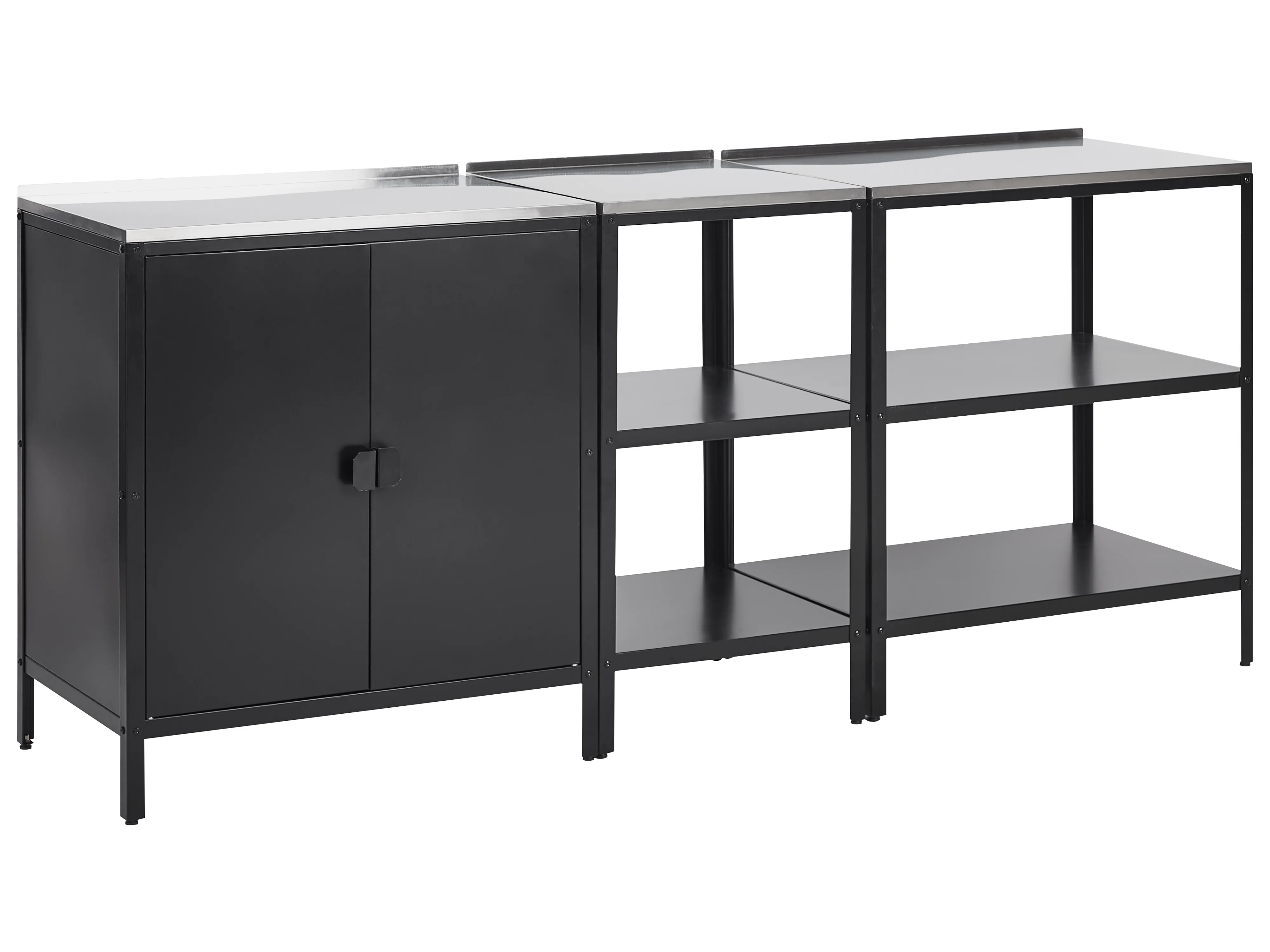 3 Piece Outdoor Kitchen Set VILAMA Metal Black