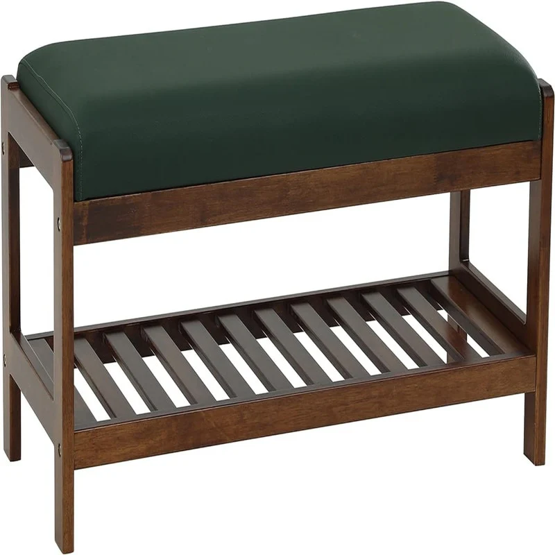 Wood Shoe Bench - 13.4D x 32.9W x 15.8H