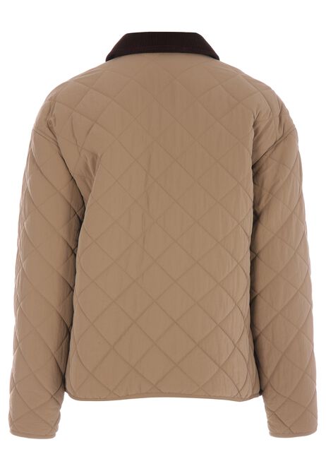 Womens Cream Quilted Short Jacket