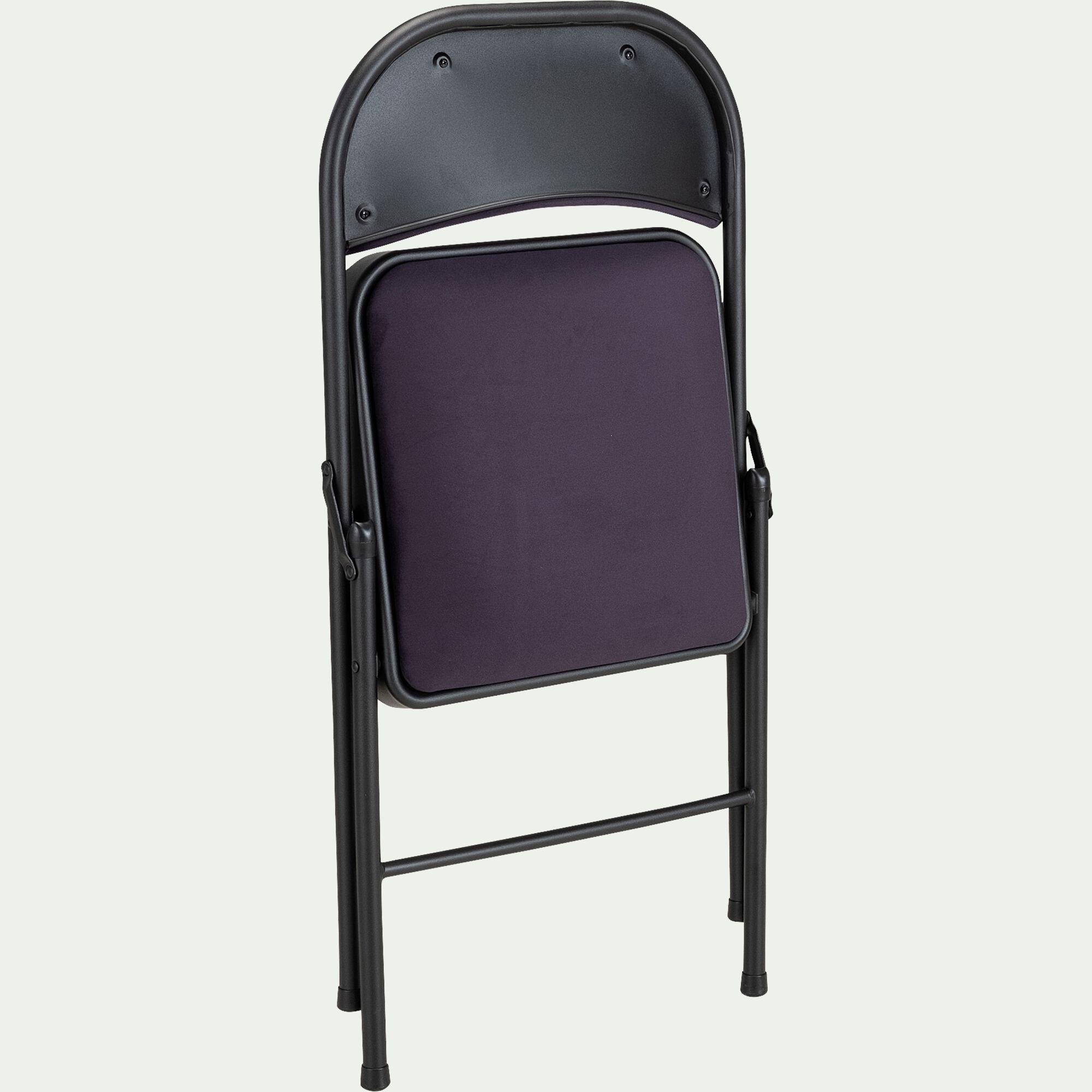 CASTA - Chaise pliante en métal et tissu - noir calabrun
