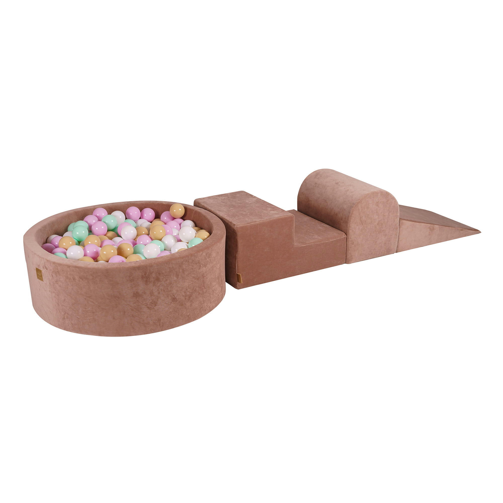 - Aire de jeu mousse, piscine, balle Rose Pastel/Menthe/Blanc/Beige W90