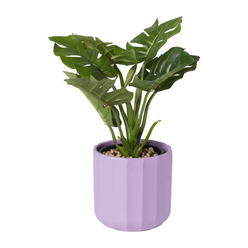 Bloempot streep - paars - &Oslash;11.5x11 cm