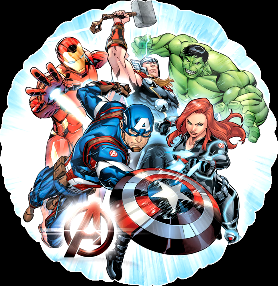 Disney Marvel Avengers Round Satin Foil Balloon, Multi-Coloured, 17-in, Helium Inflation & Ribbon Included for Birthday Party