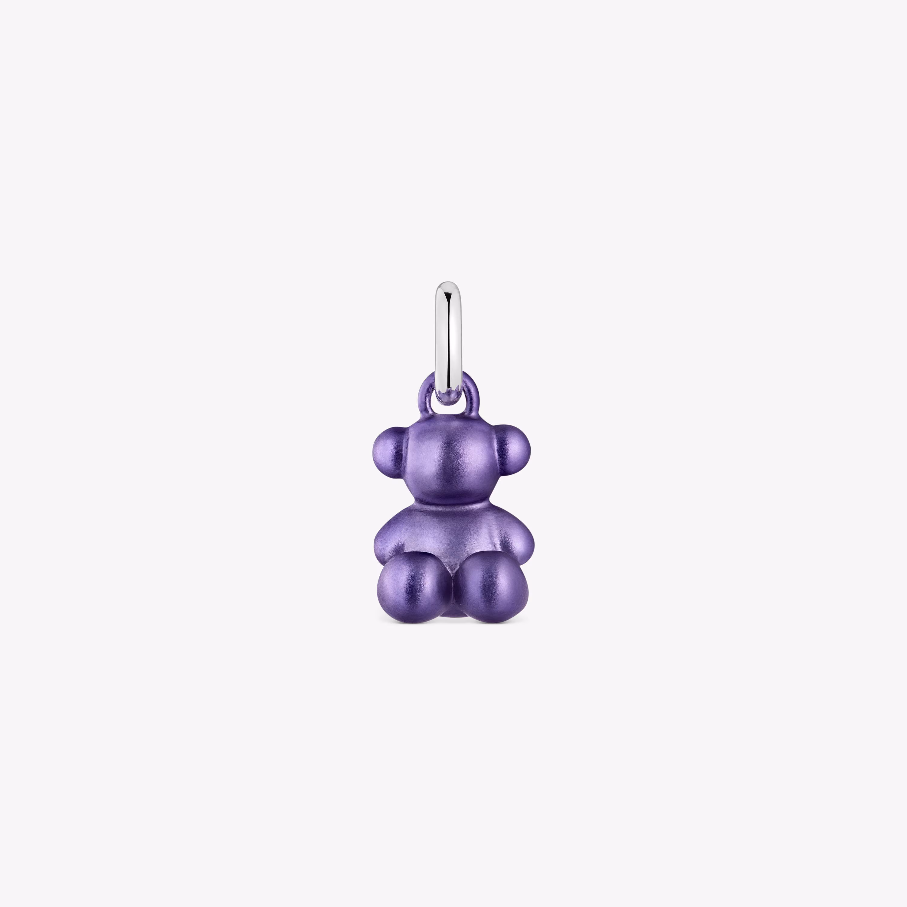 Colgante oso pequeño de acero en color lila oscuro Bold Bear