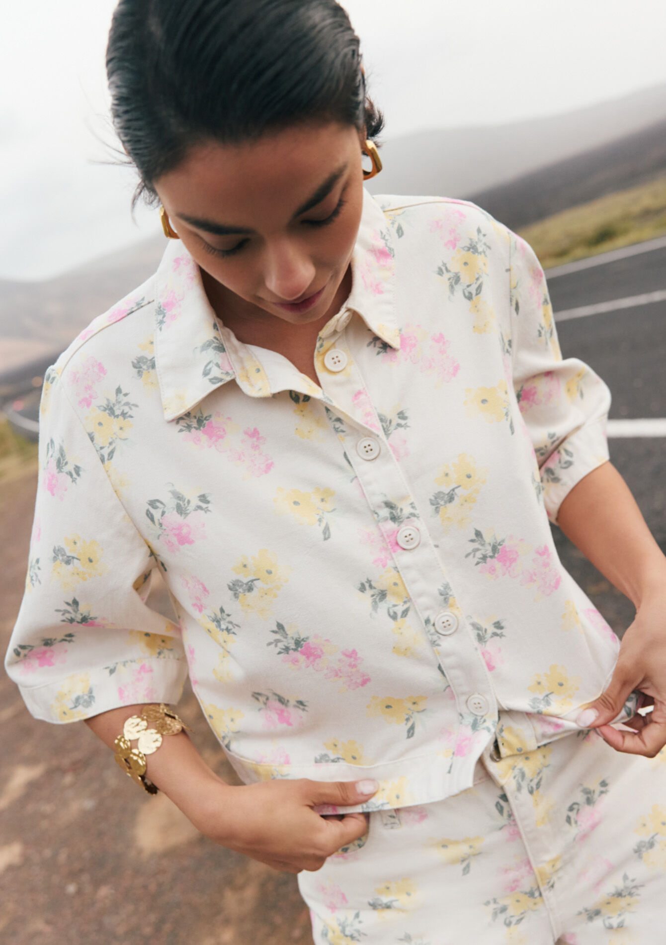 Kort geprinte blouse