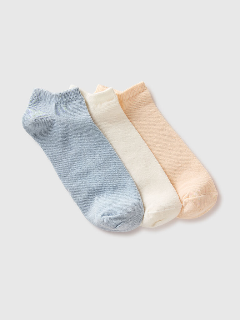 Three pairs of plain short socks