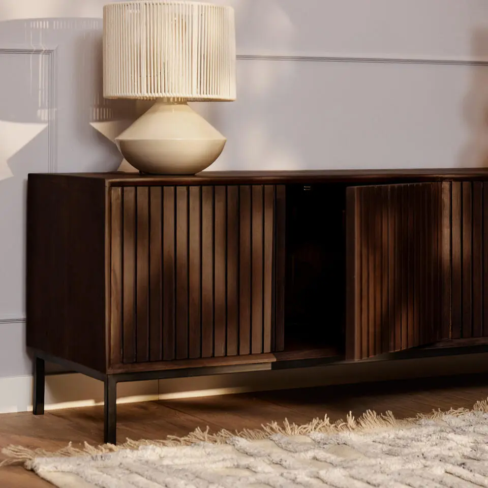 Tv-meubel Bruin Hout - 165x45x55cm - Madison