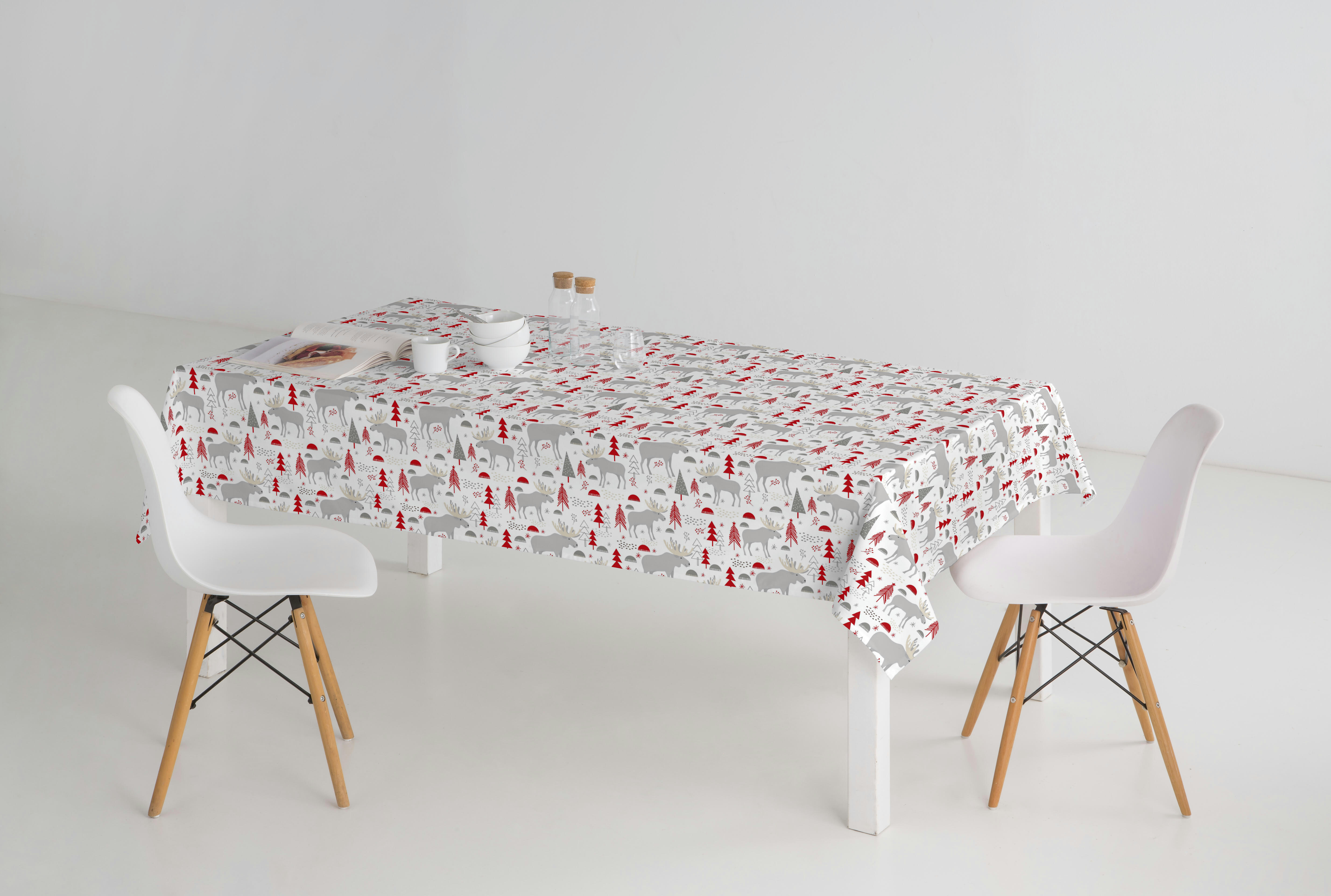 DAISY - Nappe multicolore imprimée avec traitement anti-taches coton 140x100