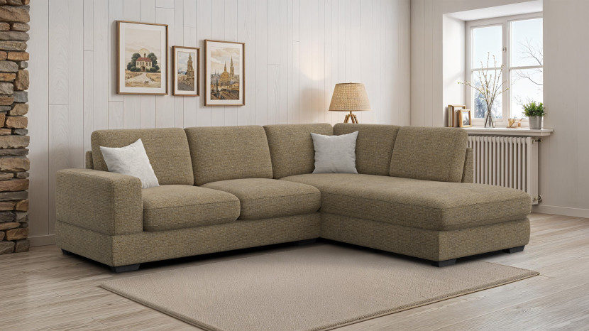 Sofa narożna 5 osobowa prawa OTTO, taupe
