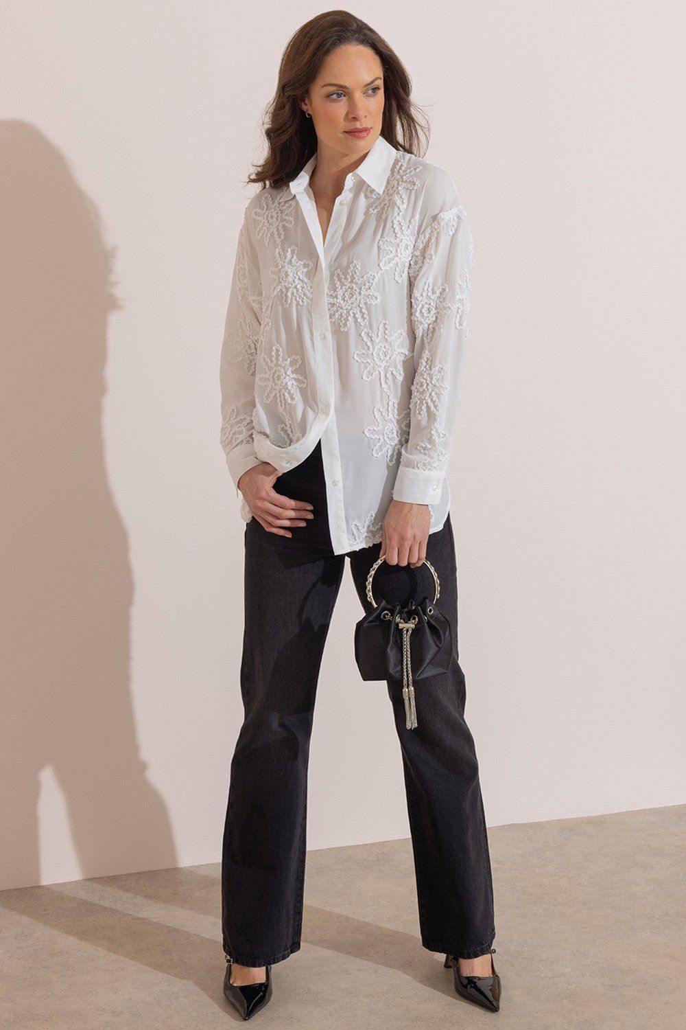 Klass. Embroidered Oversized Shirt
