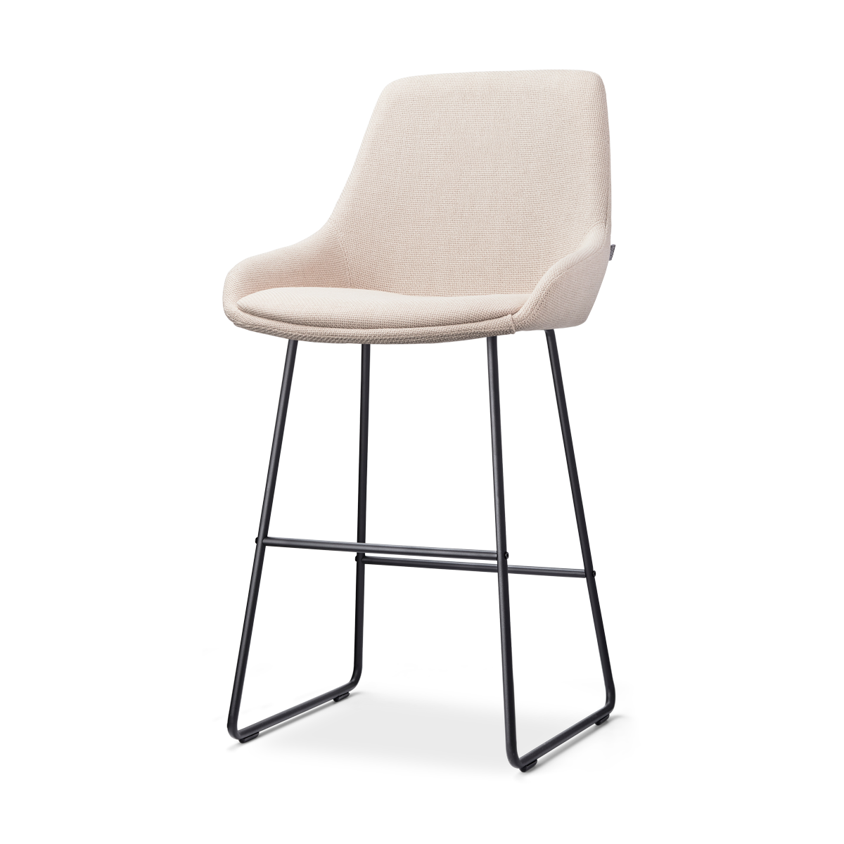 Nolon Nino-Isa Barkruk Beige - Stof - Zwart Onderstel - 65 cm