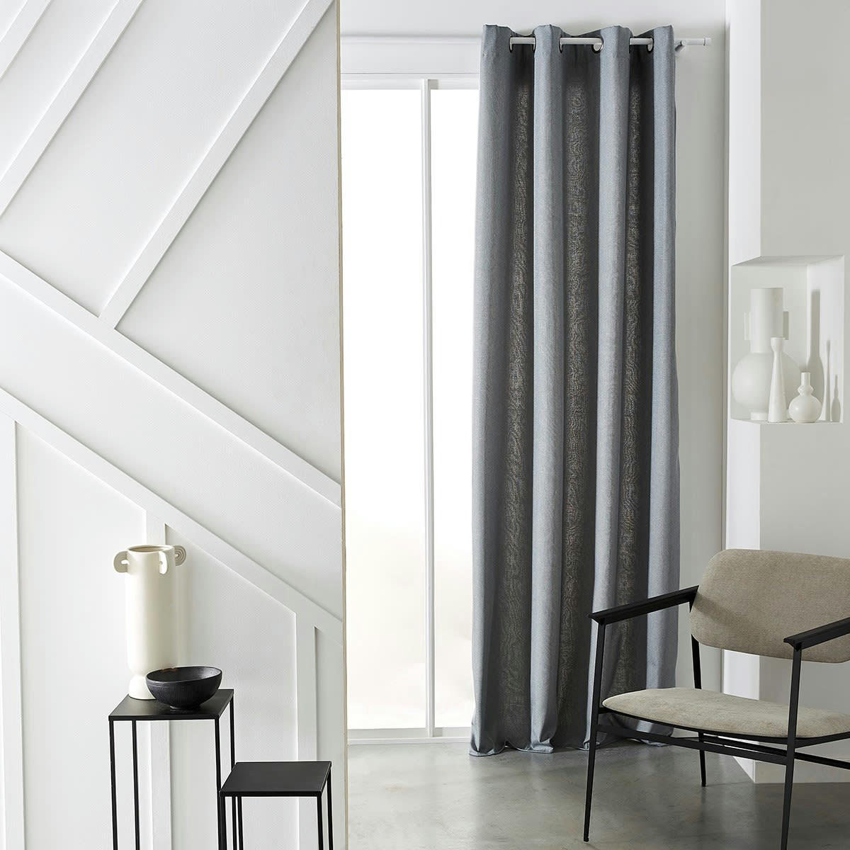 - Rideau isolant en Polyester Gris clair 140x240 cm