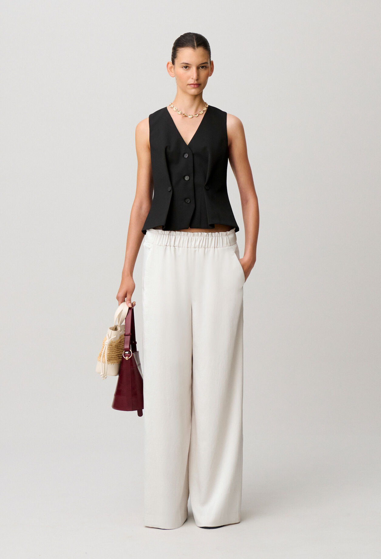 Pantalon fluide satiné