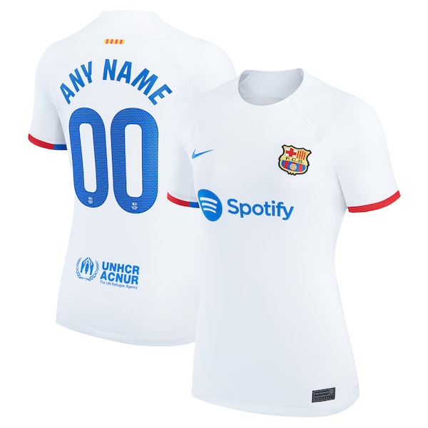 Barcelona Nike Women's 2023/24 Away Custom Replica Jersey - White