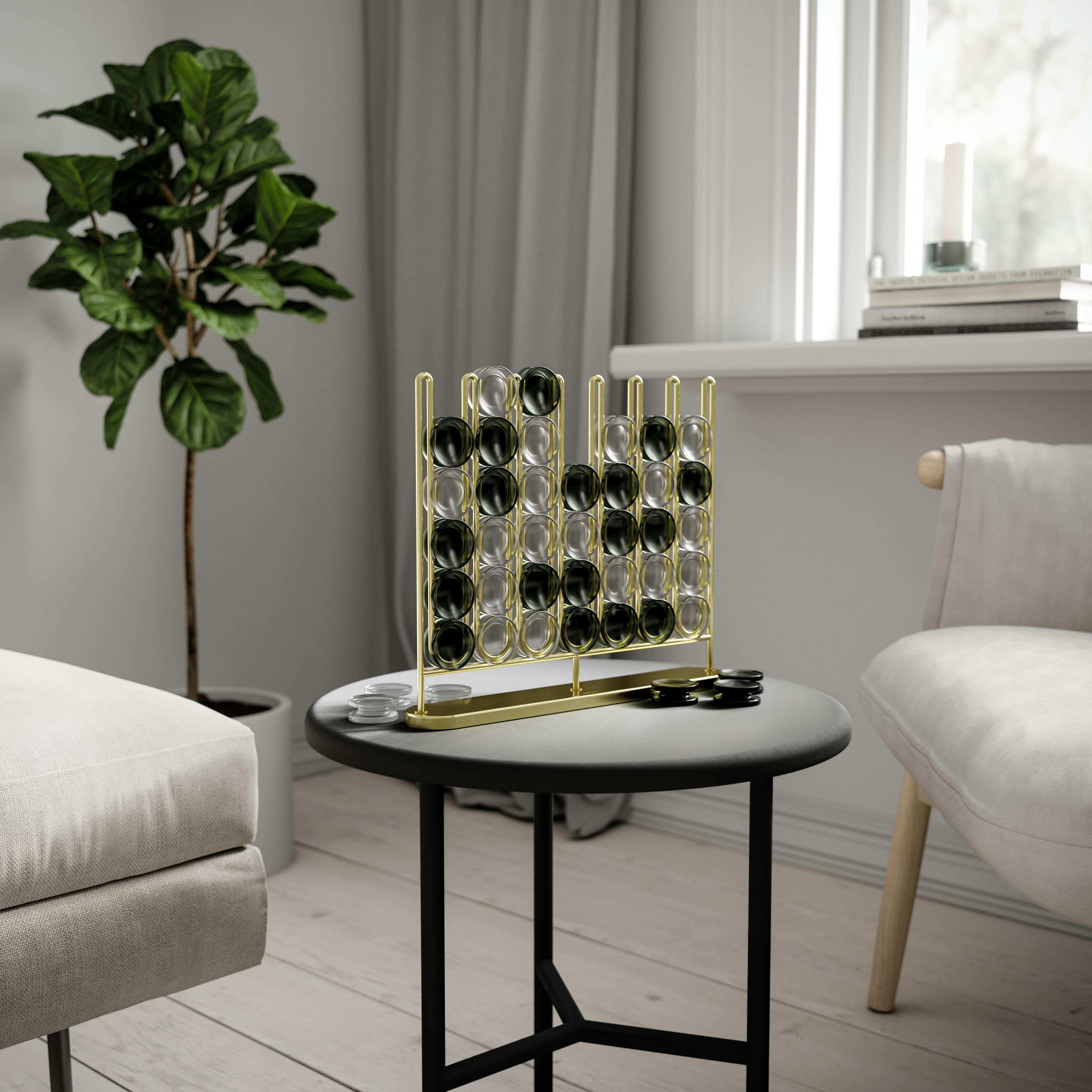 STAX - Jeu de 4 en ligne stax métal doré