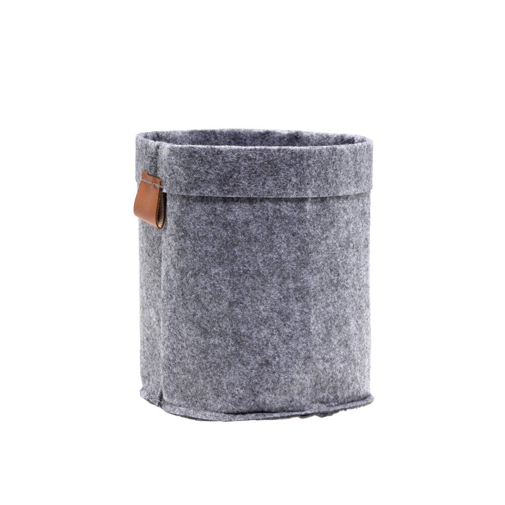 Panière en feutrine grise Ø15xH17cm