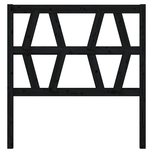 NNEVL Bed Headboard Black 96x4x100 cm Solid Wood Pine