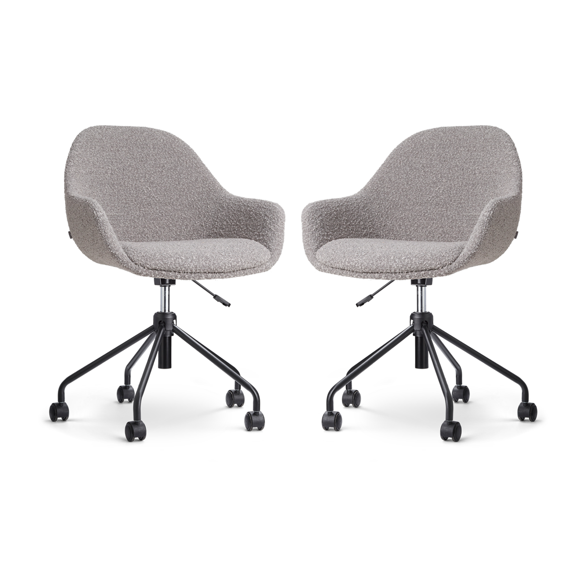 Nolon Nout-Mae Bureaustoelen Set van 2 - Bouclé Taupe - Zwart