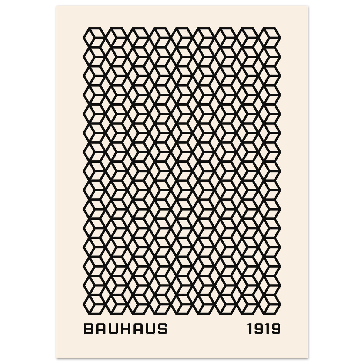 Artfulprints Poster Bauhaus - 1919 beehive  - 50x70 cm - Zwart / Wit