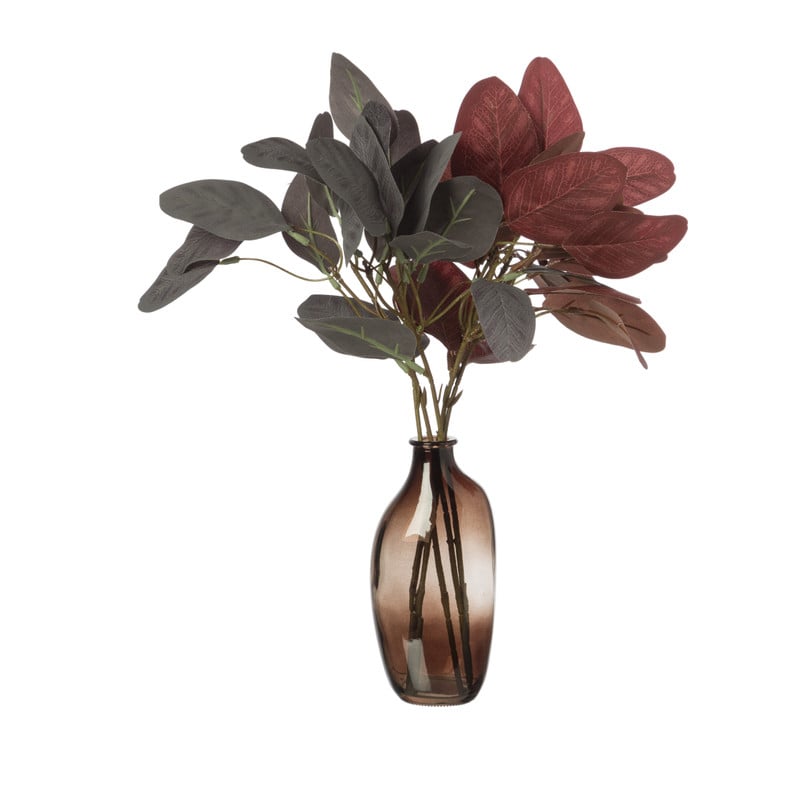 Kunsttak met bladeren - paars - 37 cm