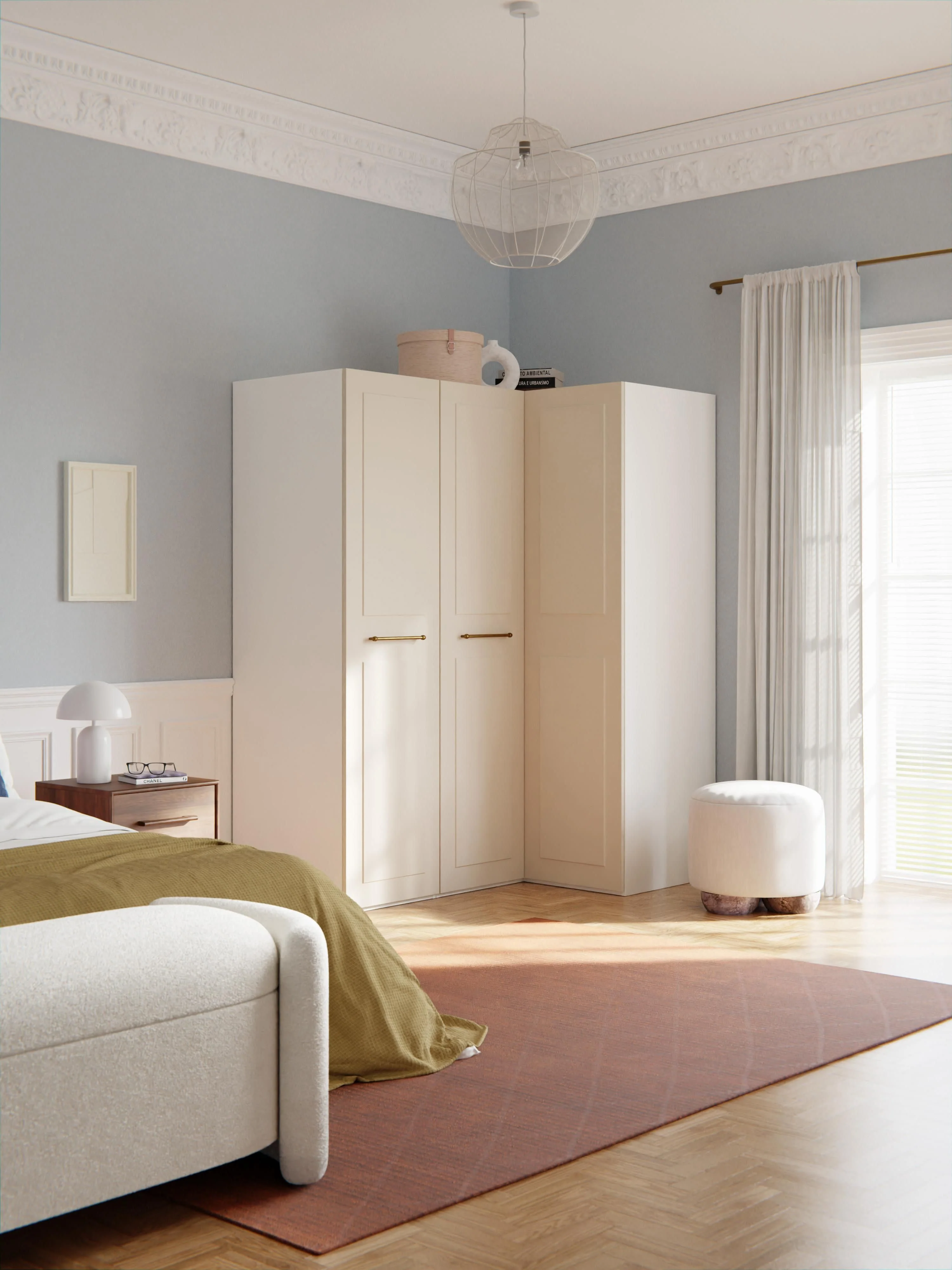 Modularer Eck-Kleiderschrank Charlotte, 165 cm Breite, in verschiedenen Größen