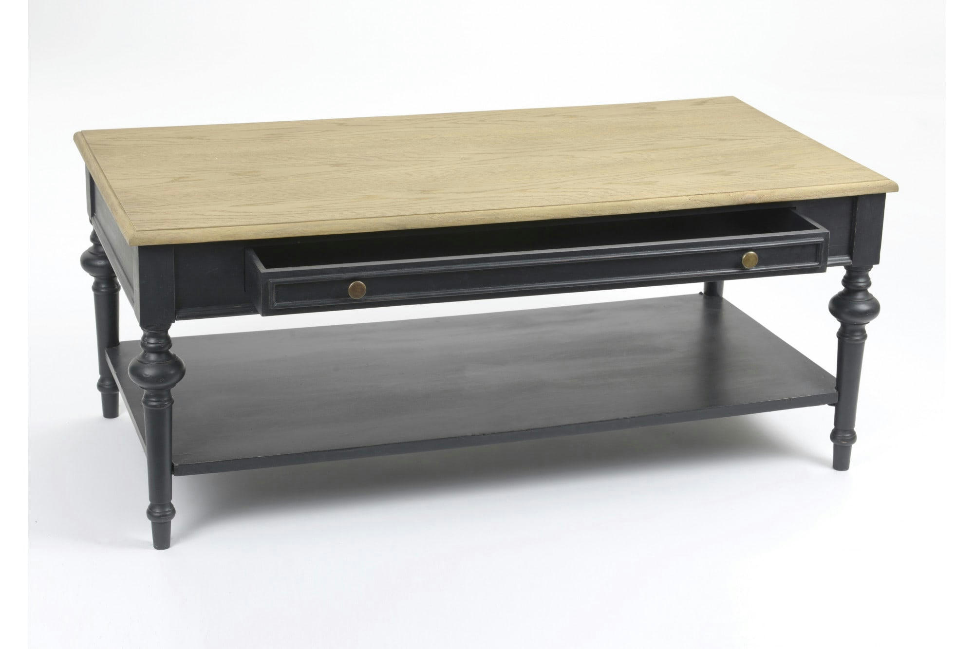 NEYLA - Table basse rectangulaire 1 tiroir 1 tablette L120