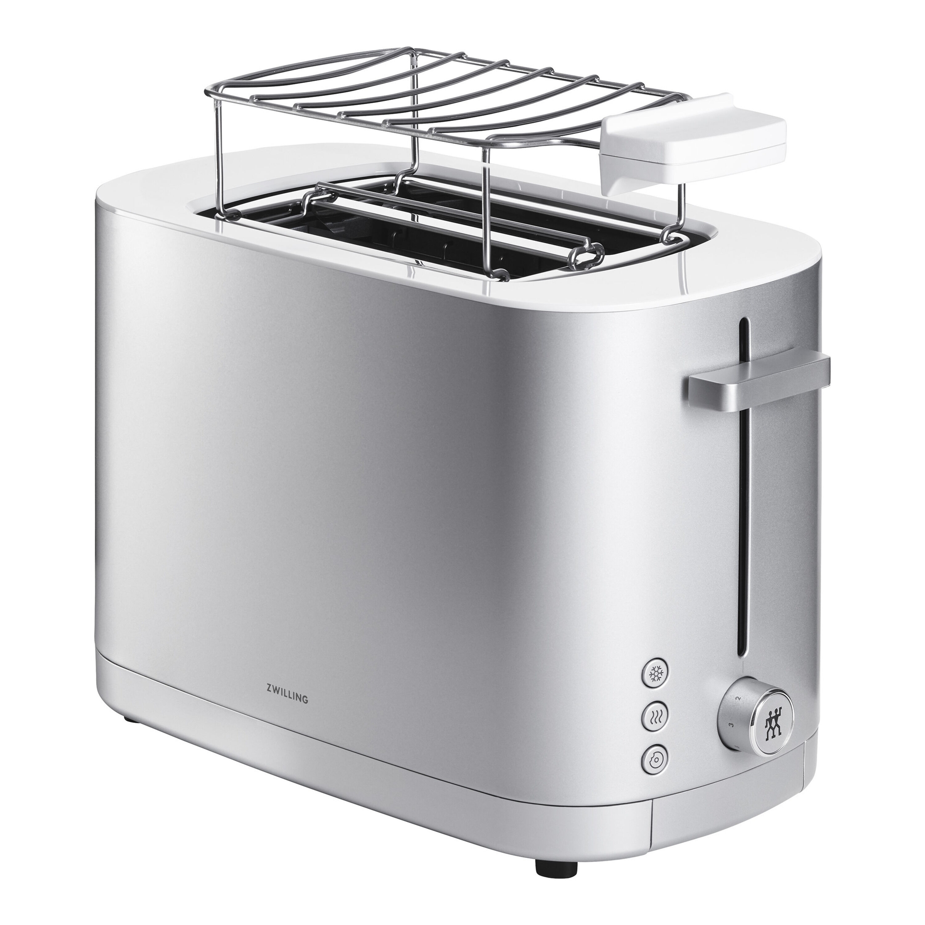 Bun warmer, 2 short slots, silver