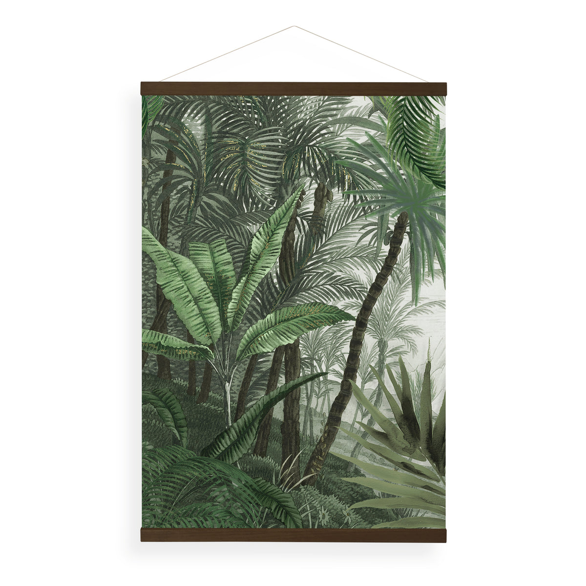 Art for the Home Hangende Poster Linnen - Jungle Landschap Groen - 100x70cm
