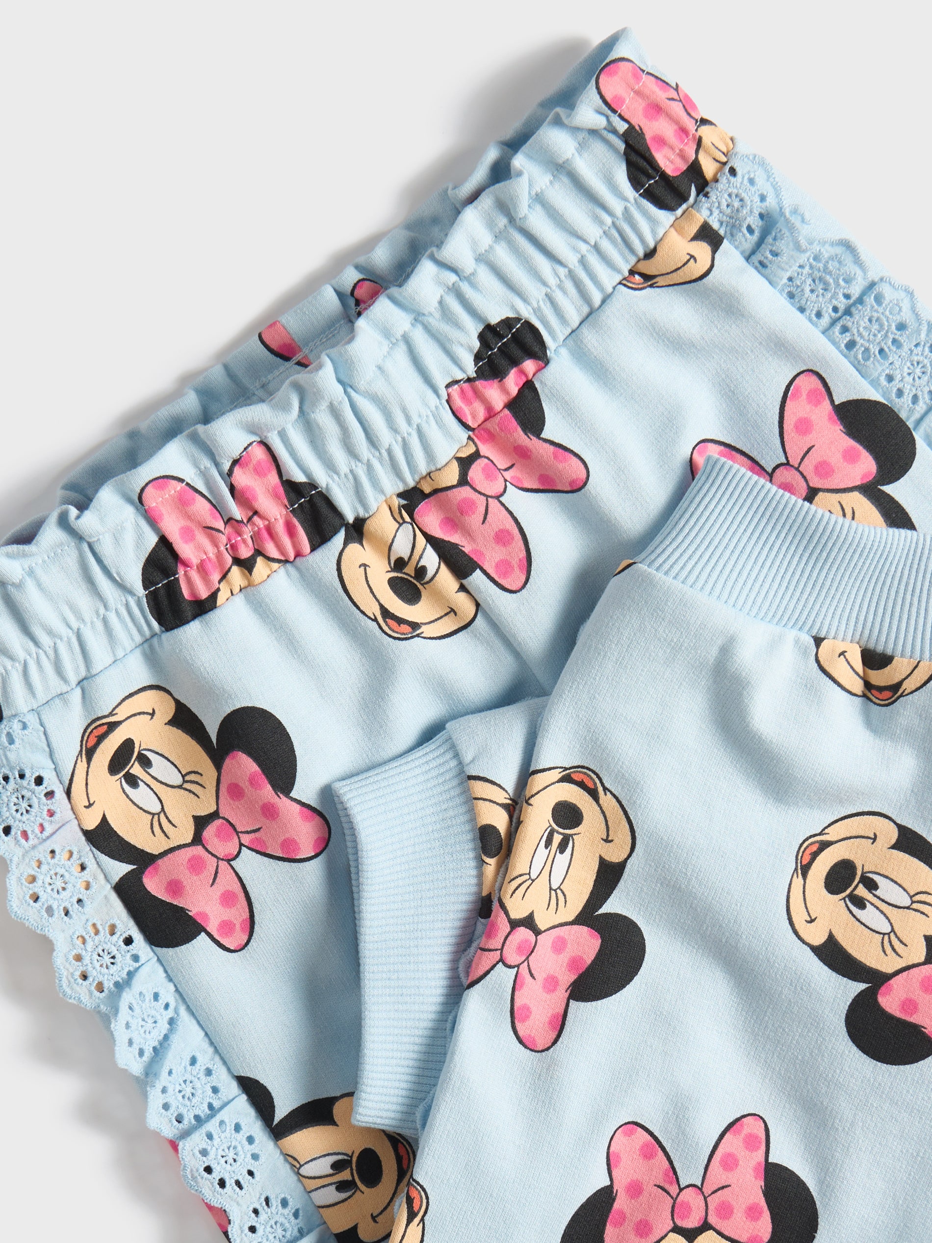 Spodnie dresowe jogger z ozdobną koronką Minnie Mouse