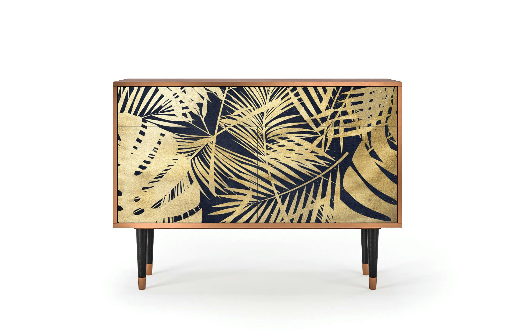 JUNGLE VIBES - Buffet  bleu et jaune 2 tiroirs et 2 portes L 115 cm