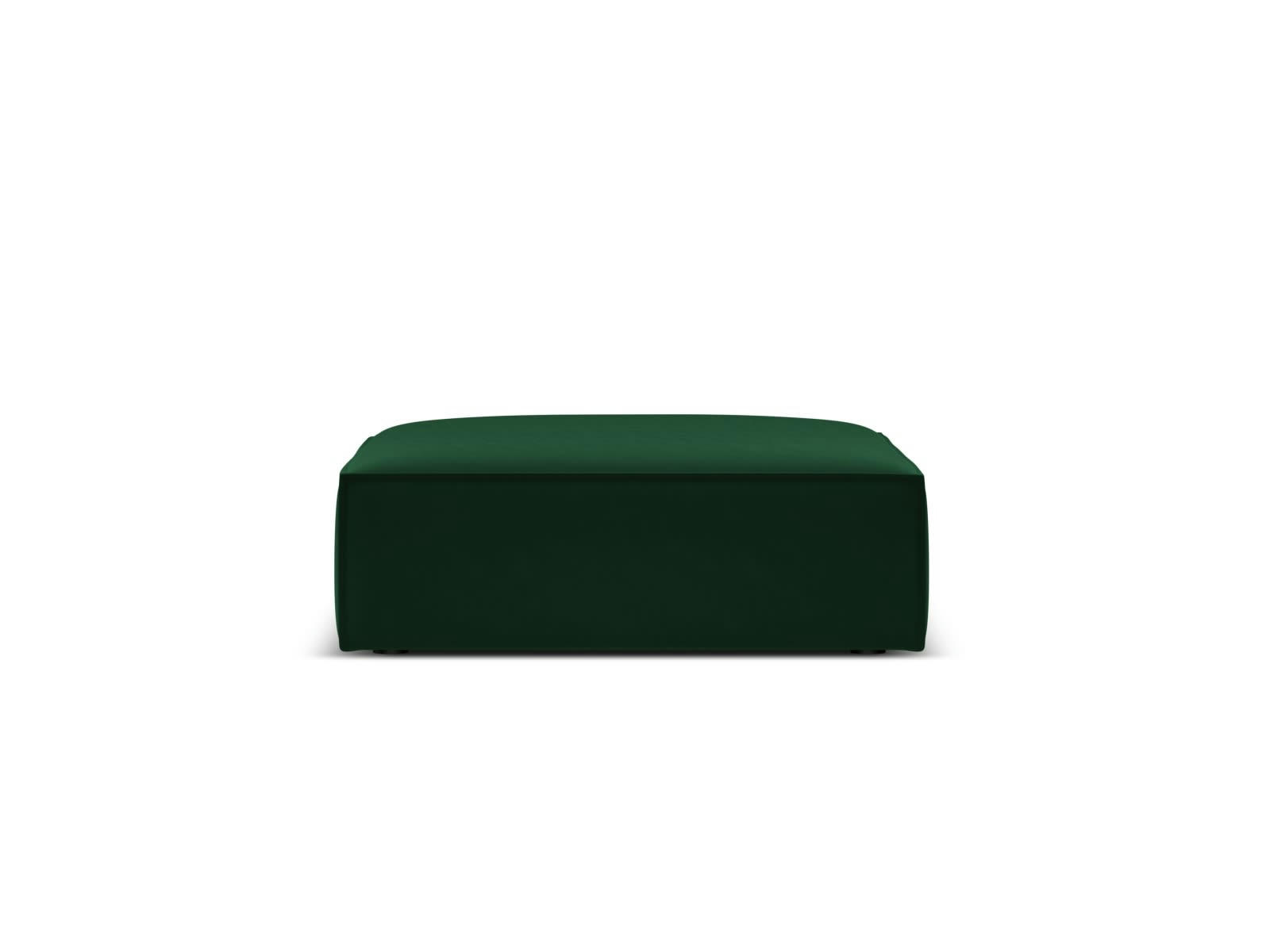 KAELLE - Pouf 1 place en tissu velours vert bouteille