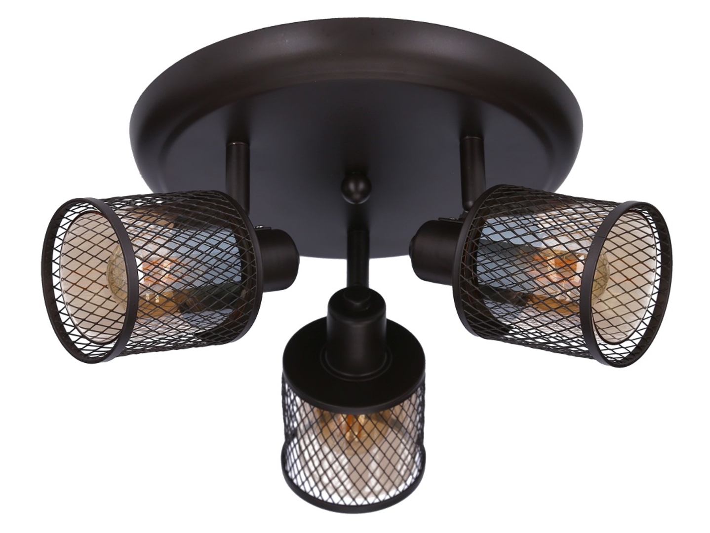 Lampa sufitowa Canabera 3-punktowa metalowa brązowa