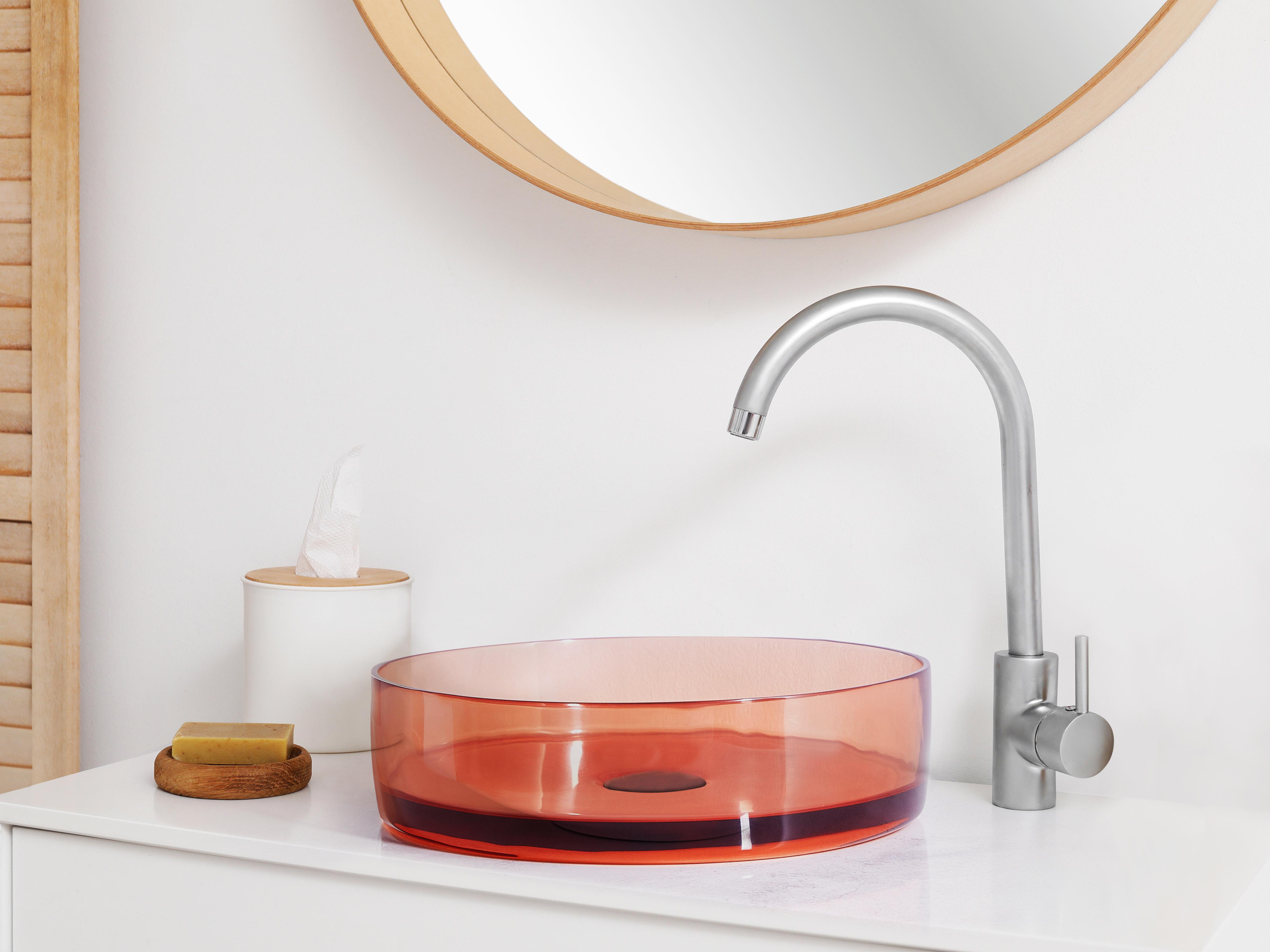 Countertop Basin TOLOSA ? 360 mm Solid Surface Light Red