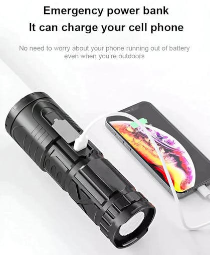 NNEOBA LED White Laser Telescopic Zoom Flashlight