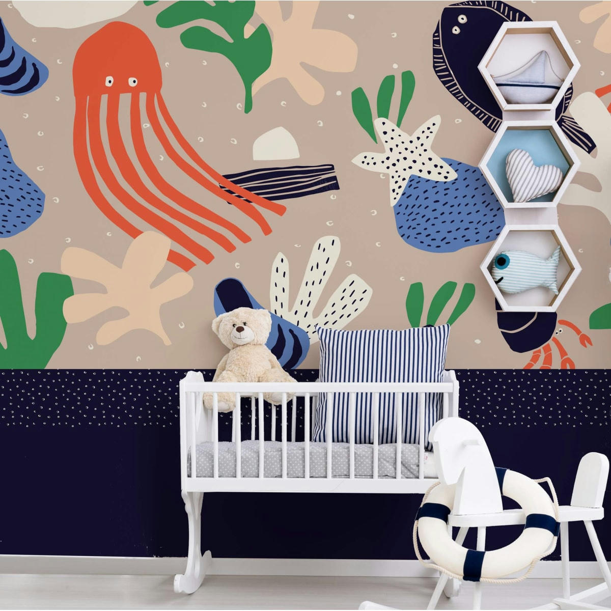 - Papier peint panoramique enfant crabes 450 x 250 cm