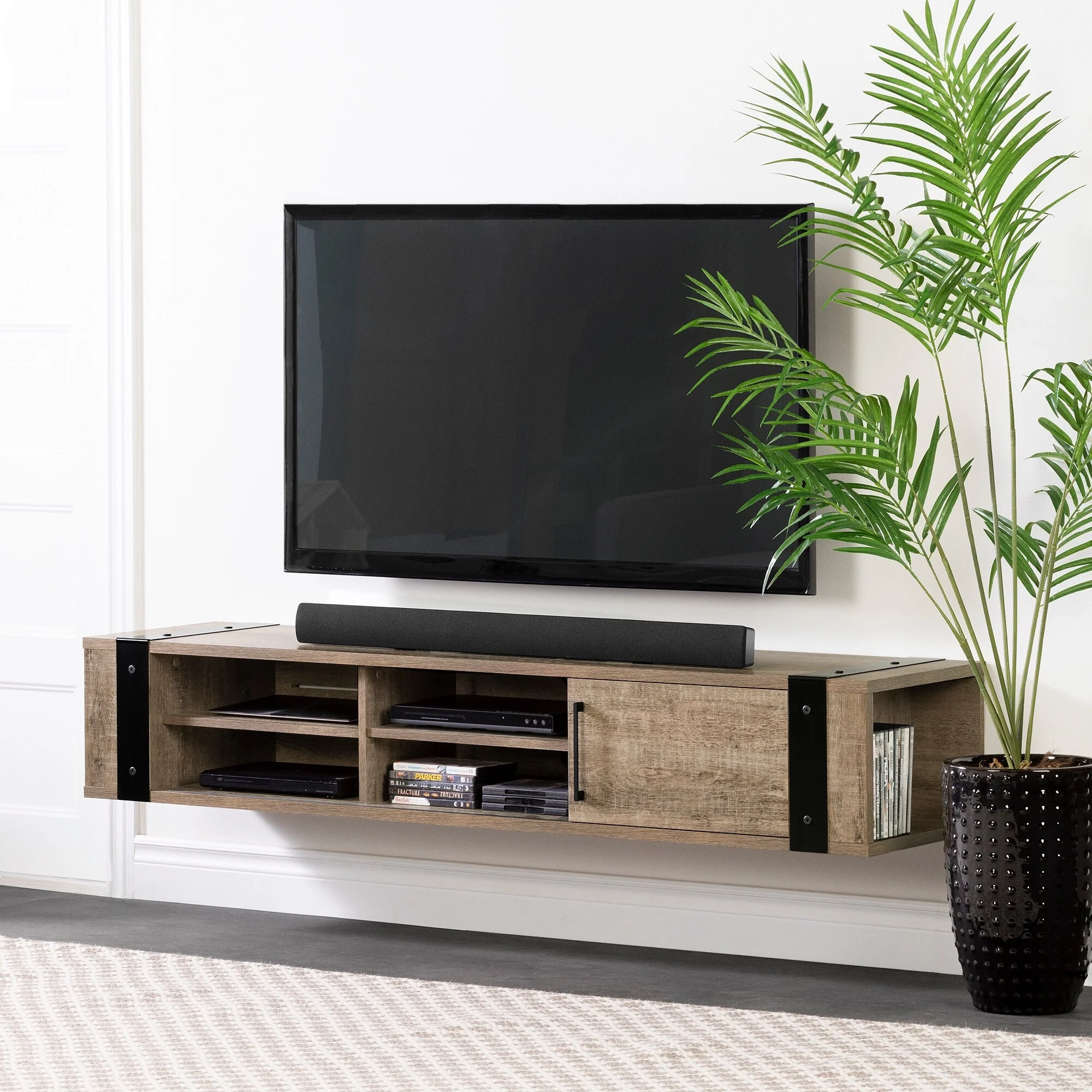 South Shore Munich 68 Wall Mounted Media Console - 68-Inch