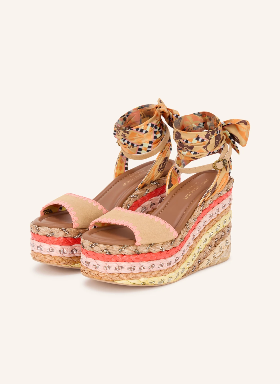 KURT GEIGER Plateau-Wedges SCARF mit Schmucksteinen